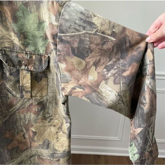 Cabela’s Advantage Timber Leaf Camouflage Long Sleeve Button Down Shirt L - Picture 9 of 10